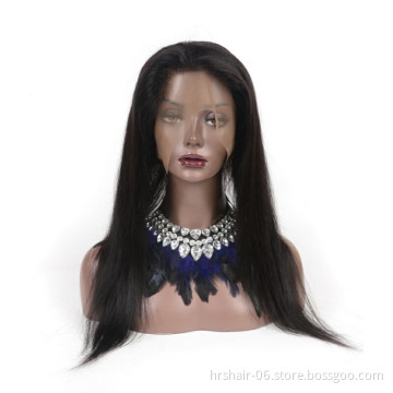 New design 100% Brazilian Virgin human Hair for Black Women natural color straight wig 13*4 transparent Swiss Lace Front Wigs